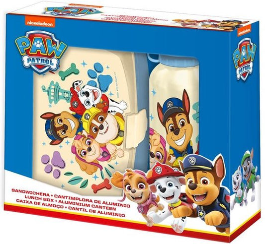 Pack Fiambrera y Botella de Acero Inoxidable Infantil de la Patrulla Canina