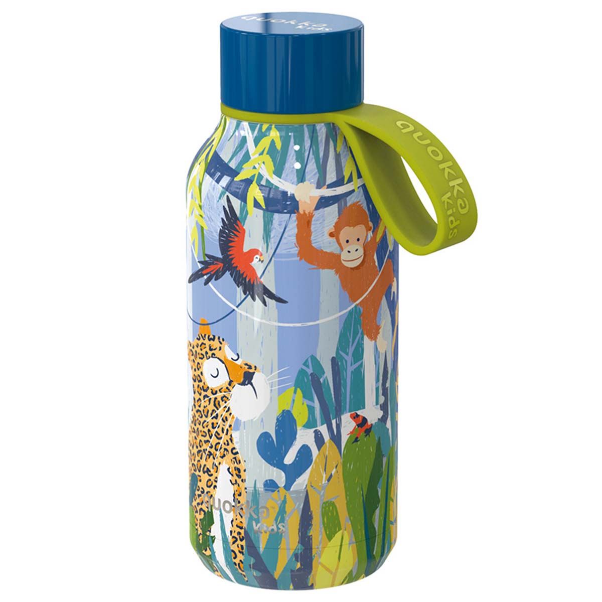 Botella Térmica Infantil Quokka Solid Kids Jungla Azul de 330 ml