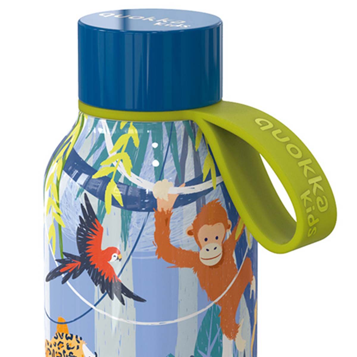 Botella Térmica Infantil Quokka Solid Kids Jungla Azul de 330 ml
