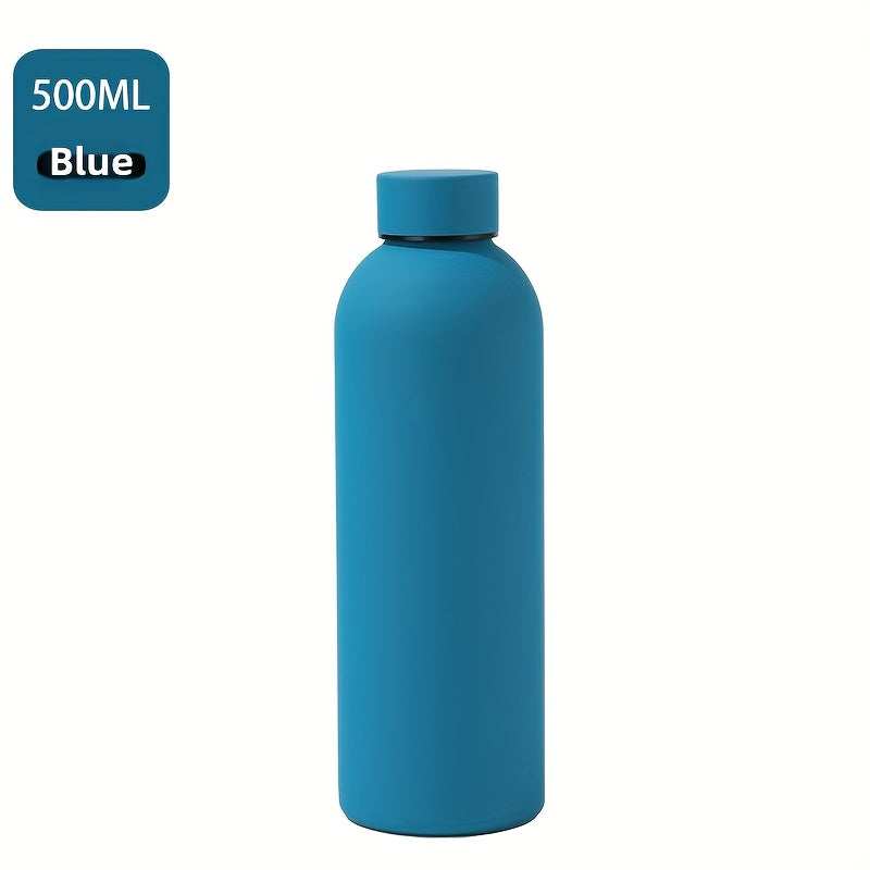 Botella Térmica de Acero Inoxidable 500 ml con Cierre de Ventosa - Color Azul Mate