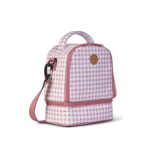 Bolsa térmica infantil Saro rosa vichy | Porta alimentos para bebés y niños