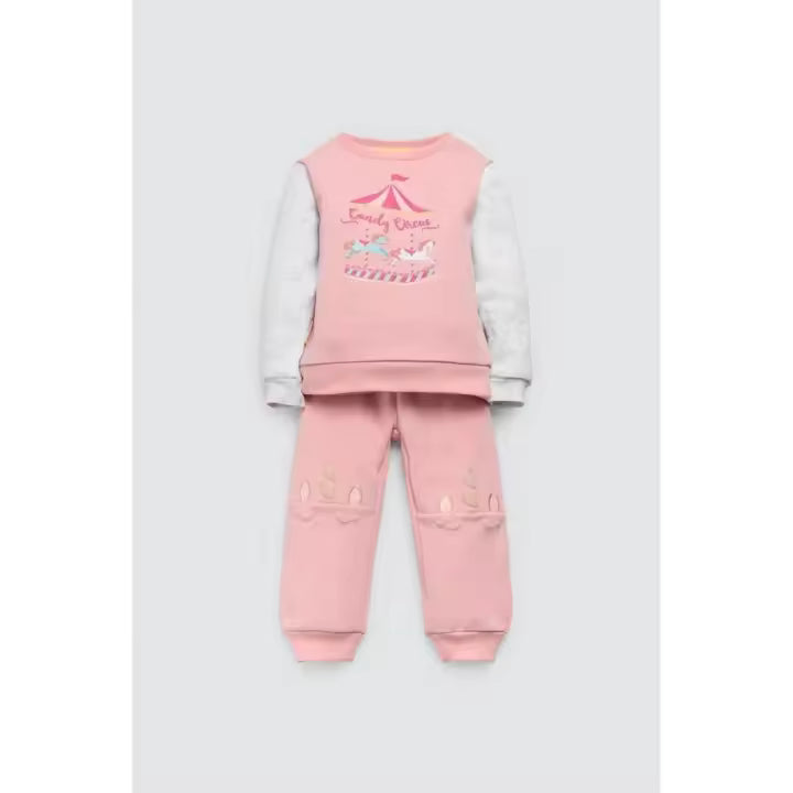 Chándal de Unicornios para Niña Ysabela Mora – Rosa y Gris, Polar y Súper Cómodo