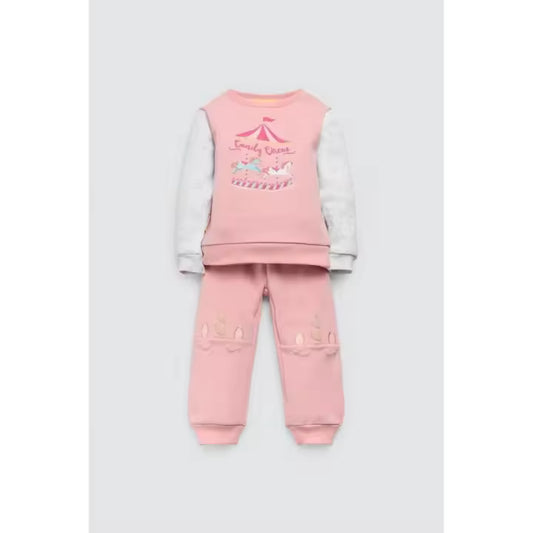 Chándal de Unicornios para Niña Ysabela Mora – Rosa y Gris, Polar y Súper Cómodo