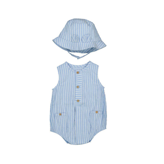 Pelele Azul Cielo con Gorro para Recién Nacido – Mayoral