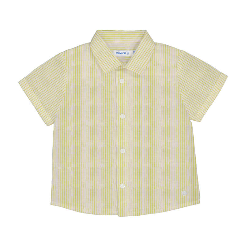 Camisa con lino bebé color Oliva