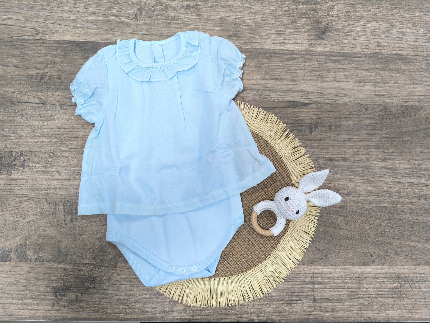 Body camisa de bebé en plumeti |manga corta (3-24 meses)