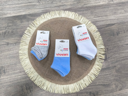 Calcetines Tobilleros Yanoir para Bebé – Pack 3 Colores Surtidos (0-24 meses)