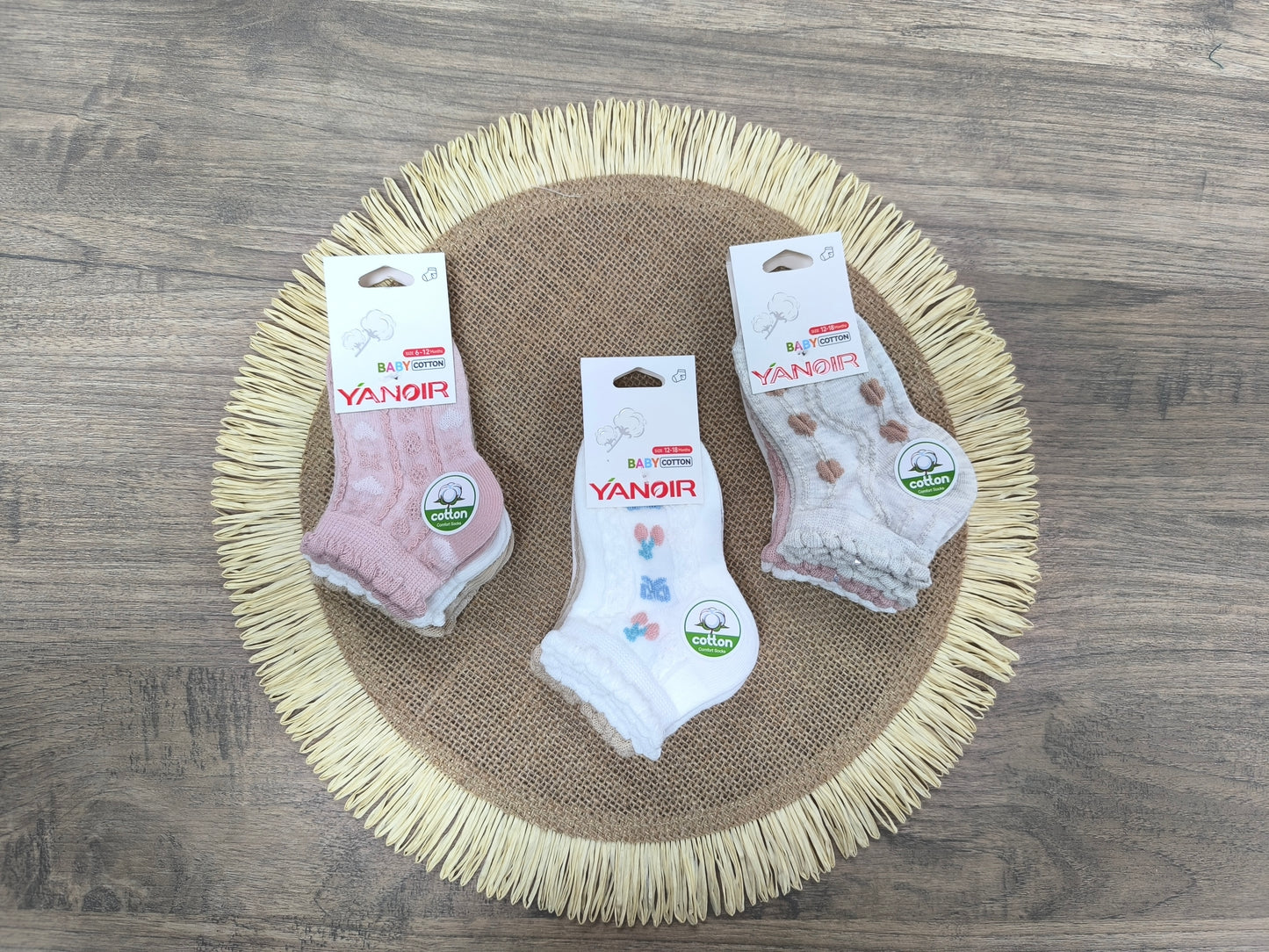 Pack 3 Calcetines Bebé y Niña Yanoir (Tallas 0-6m a 9-11)