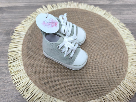 Zapatillas deportivas para bebés | Zapatillas clásicas en verde para recién nacidos | Primera puesta (0 a 6 meses)
