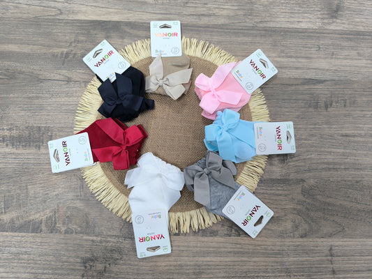 Calcetines Bajos Yanoir para Bebés – Calados con Lazo  de Algodón  (Tallas 0-6 a 18-24 Meses)