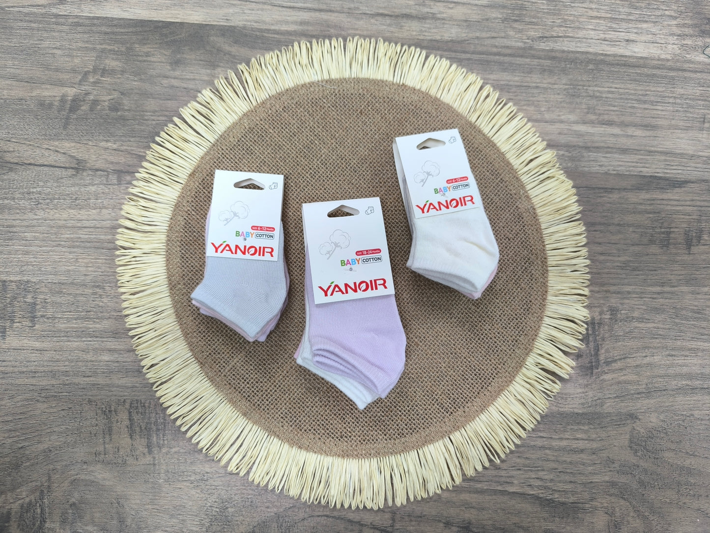 Calcetines Tobilleros Yanoir para Bebé – Pack 3 Colores Surtidos (0-24 meses)