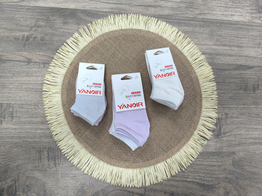 Calcetines Tobilleros Yanoir para Bebé – Pack 3 Colores Surtidos (0-24 meses)