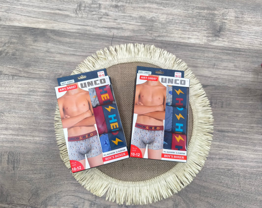 Pack de 3 boxer para niños Unco – Algodón premium, cómodos y resistentes