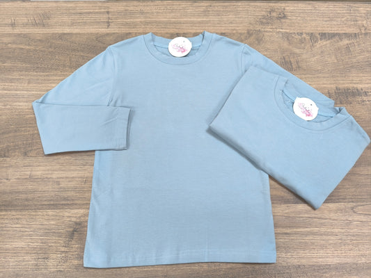 Camiseta básica unisex con cuello redondo – Color celestón