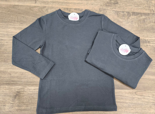 Camiseta básica unisex con cuello redondo – Color gris antracita