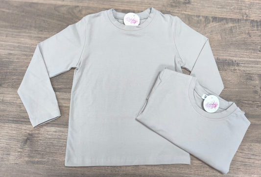 Camiseta básica unisex con cuello redondo – Color gris claro