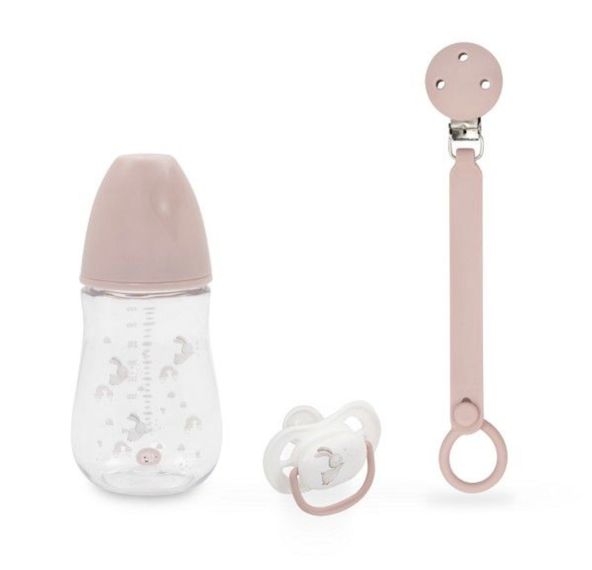 Set de Lactancia Interbaby – Biberón Tritan 270 ml, Chupete de Silicona y Chupetero