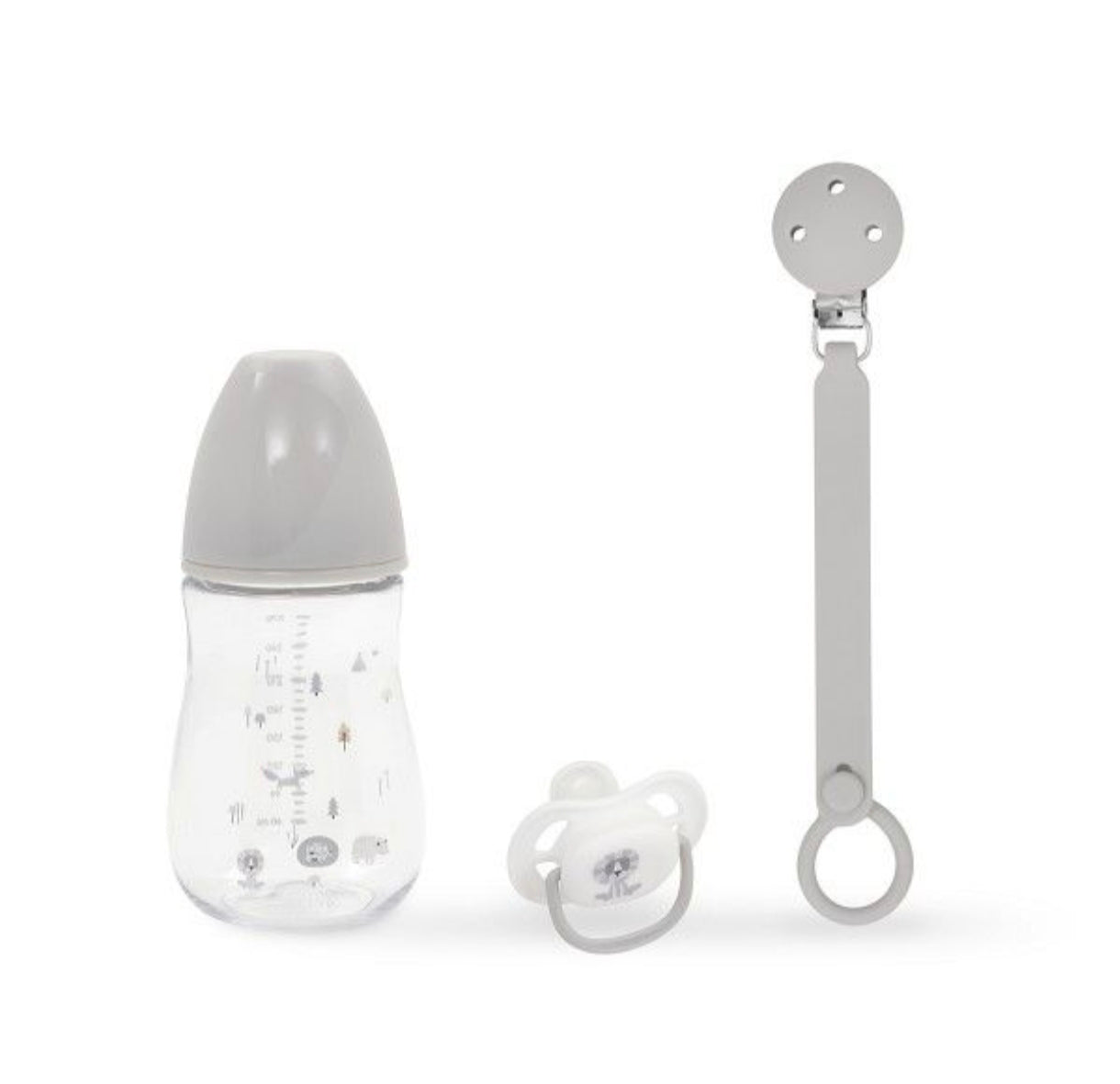Set de Lactancia Interbaby – Biberón Tritan 270 ml, Chupete de Silicona y Chupetero