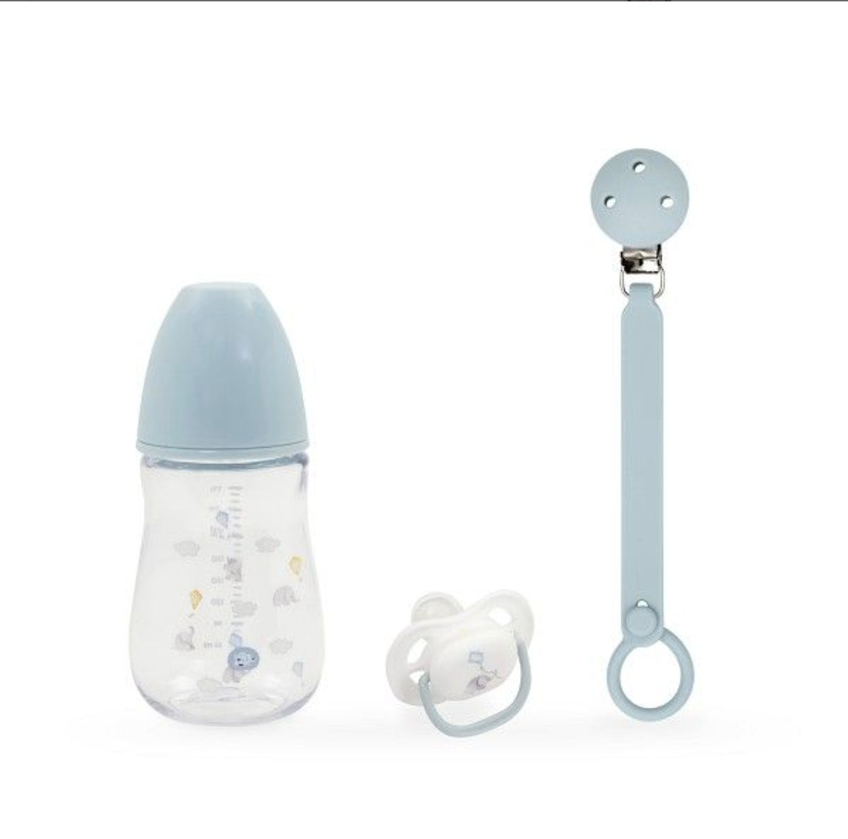 Set de Lactancia Interbaby – Biberón Tritan 270 ml, Chupete de Silicona y Chupetero