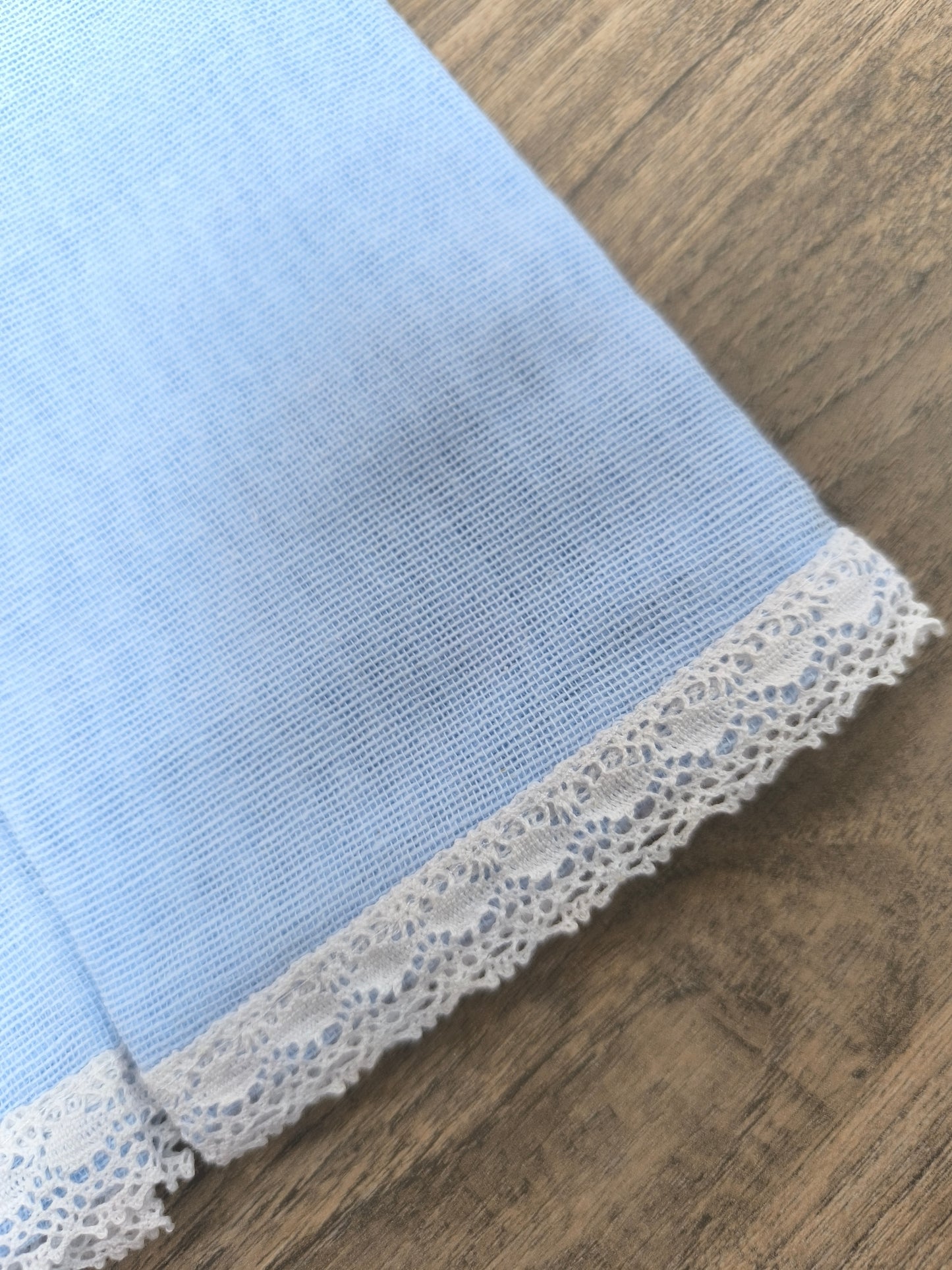 Pack de 2 Gasas de Bebé en Azul con Encaje – 100% Algodón | Duffy Bab