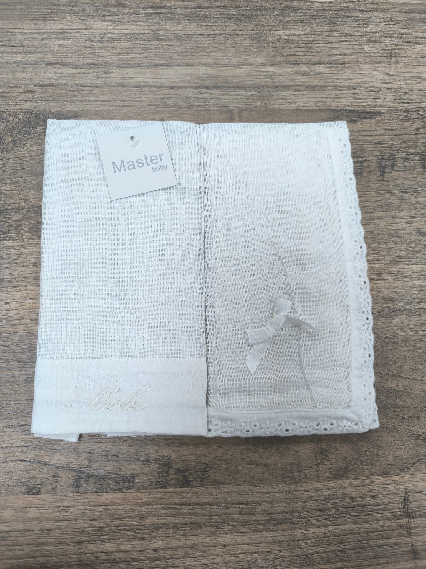 Pack de 2 Gasas de Bebé Blancas Bordadas – 100% Algodón | Duffy Baby