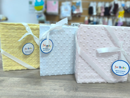 Manta de Topitos “Abracitos de Colores Pastel” – For Baby