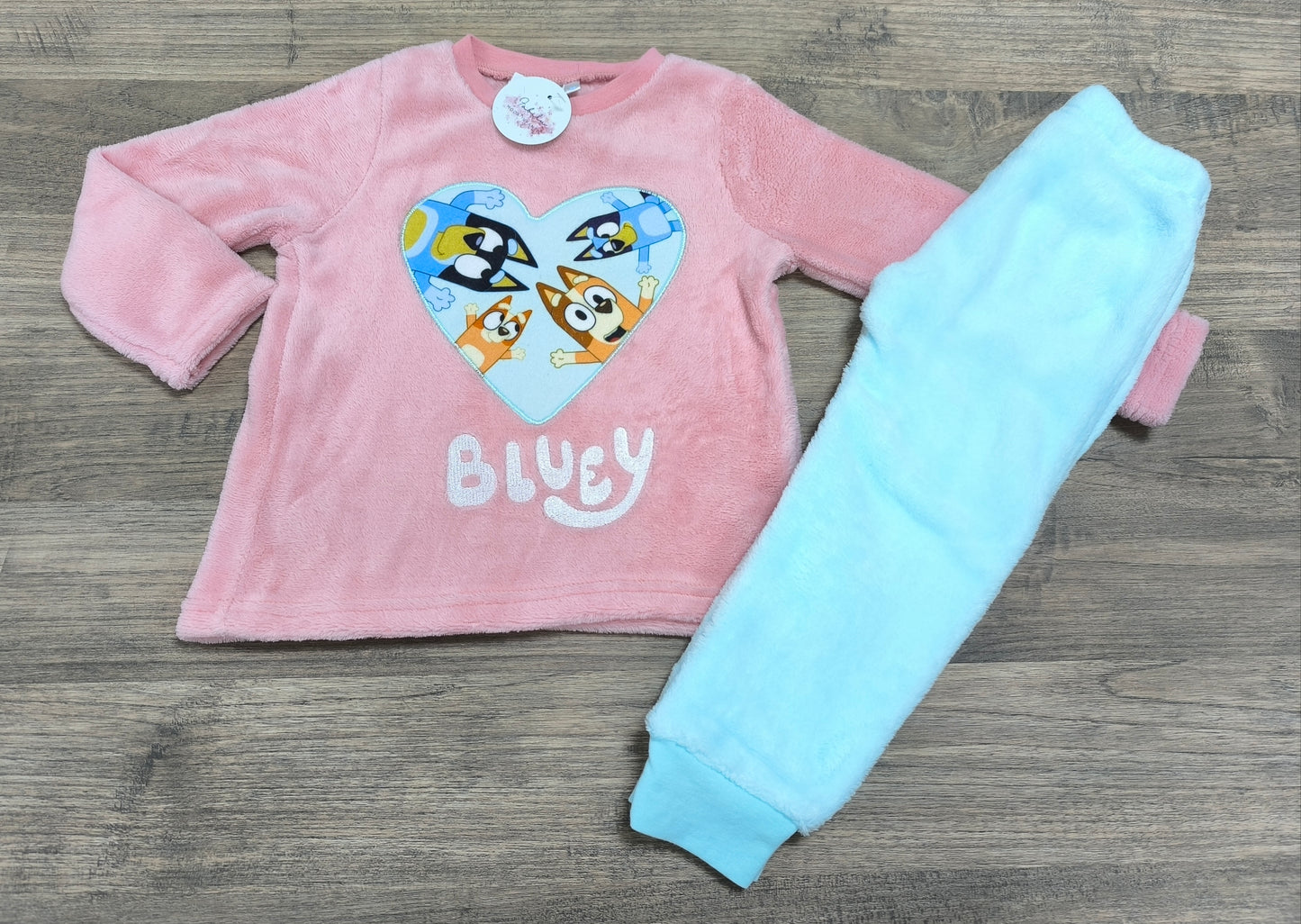 Pijama infantil Bluey de coralina en color rosa - Disney