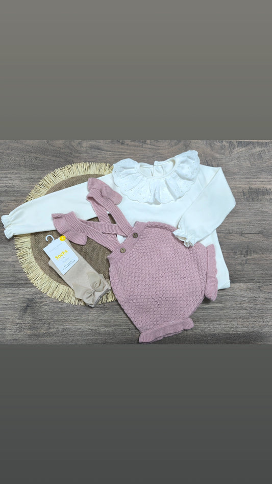 Ranita de Punto con Tirantes en Rosa Maquillaje