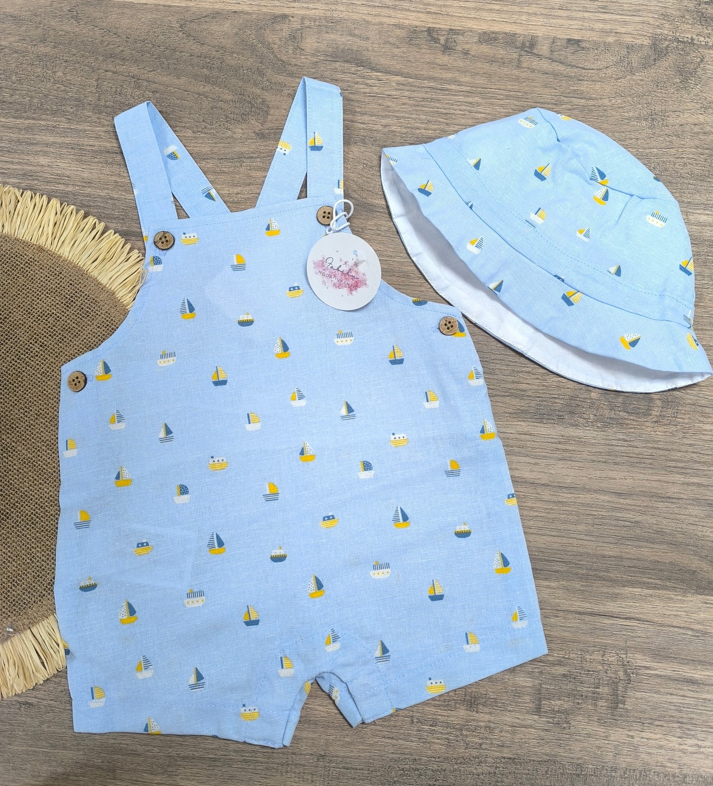 Peto de Estampado Marinero con Gorro para Bebé