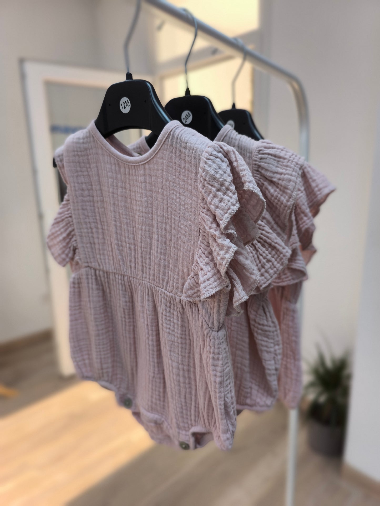 🌸 Pelele de bambula rosa maquillaje para bebé niña – algodón suave y transpirable