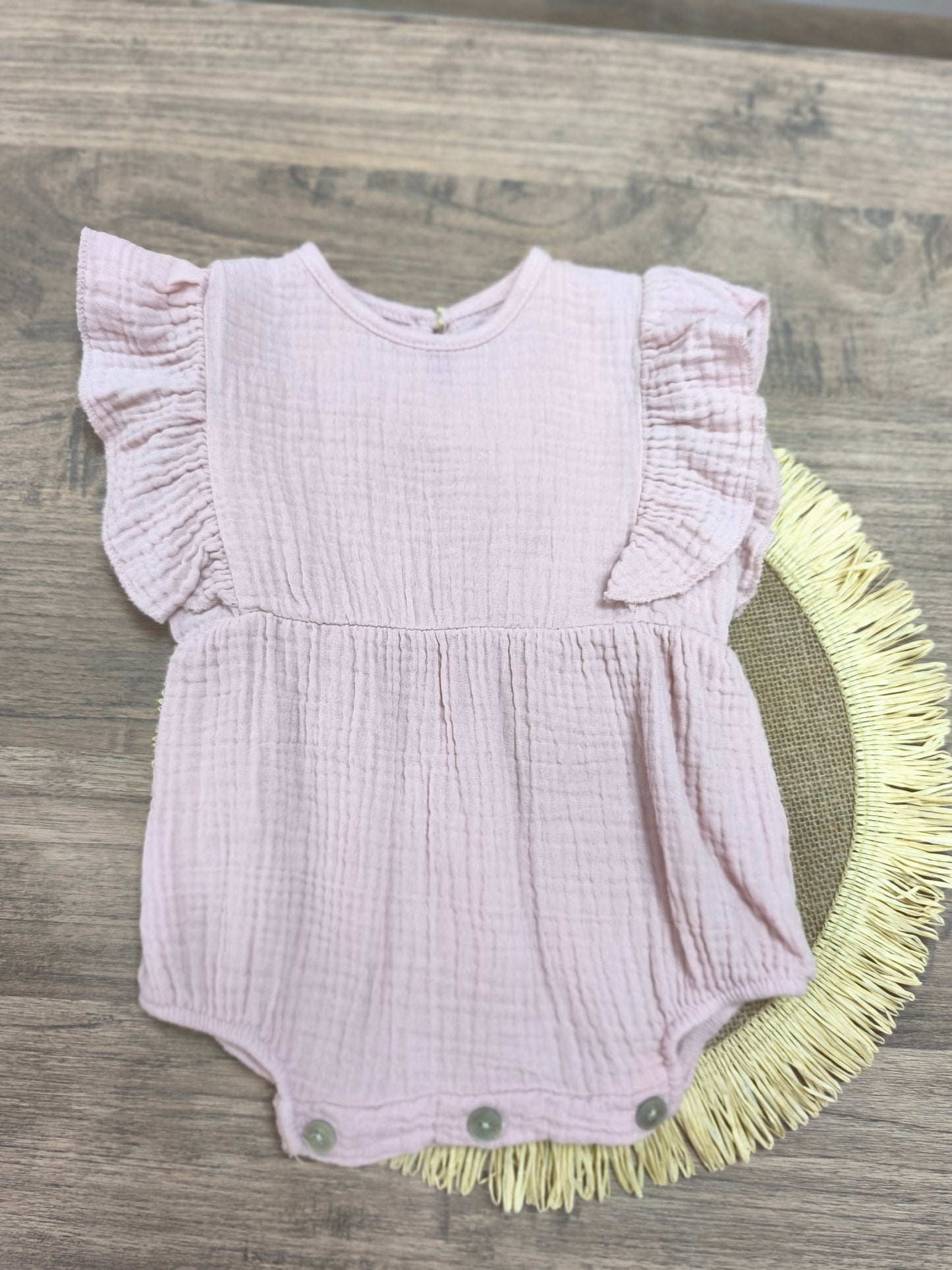 🌸 Pelele de bambula rosa maquillaje para bebé niña – algodón suave y transpirable