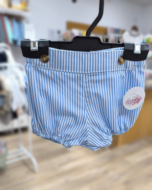Ranita de bebé de rayas unisex con elástico suave y botones decorativos
