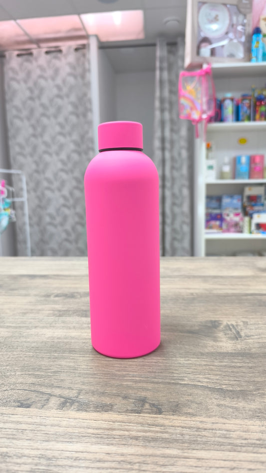 Botella Térmica de Acero Inoxidable 500 ml con Cierre de Ventosa - Color Rosa