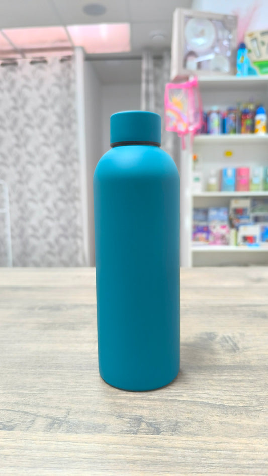 Botella Térmica de Acero Inoxidable 500 ml con Cierre de Ventosa - Color Azul Mate