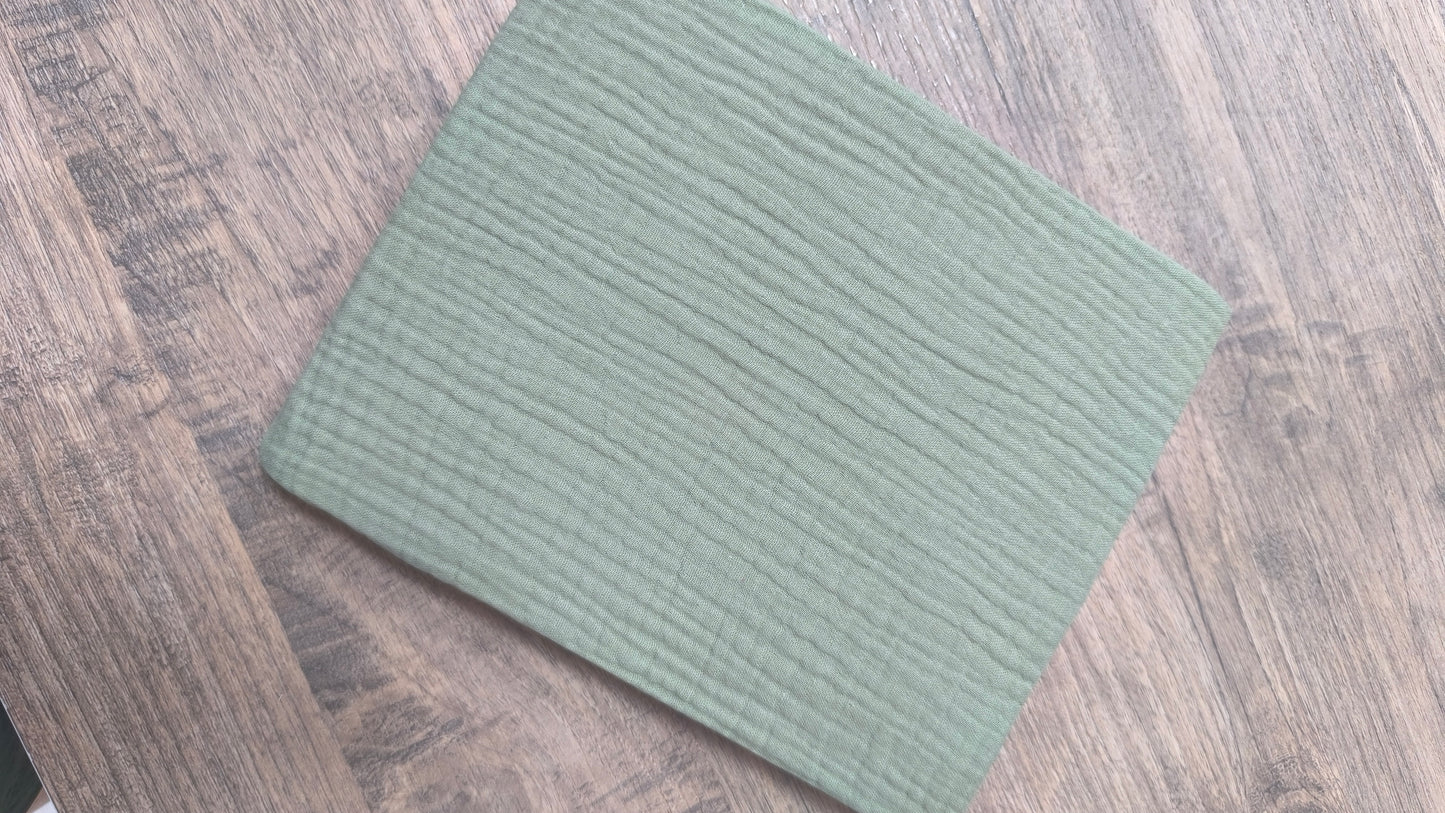 Sábana Bajera para Capazo 40x80 cm de Bambula de Algodón –Verde Seco