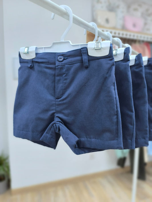 Pantalón corto de lino para niño – color azul marino, estilo y comodidad