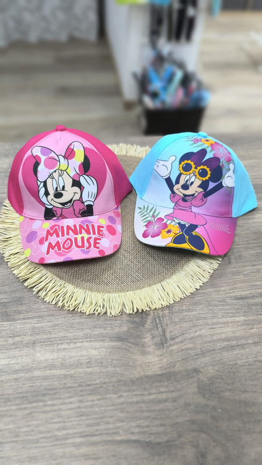 Gorra Infantil de Minnie Mouse Oficial – Rosa y Azul, Ajustable y Transpirable