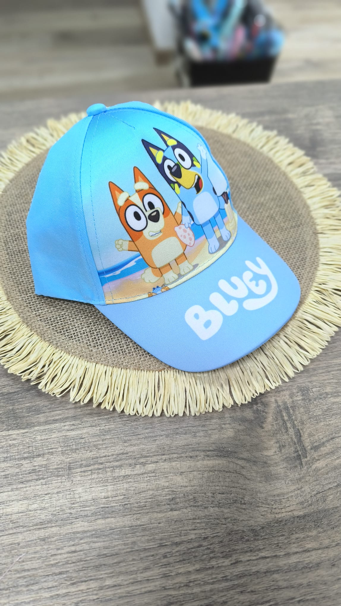 Gorra Infantil de Bluey Oficial – Rosa y Azul, Transpirable y Ajustable