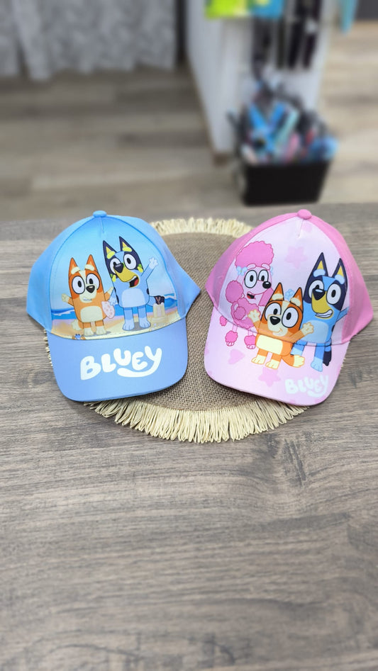 Gorra Infantil de Bluey Oficial – Rosa y Azul, Transpirable y Ajustable