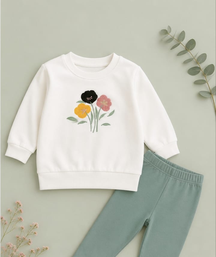 Conjunto Flores con Leggins Verde