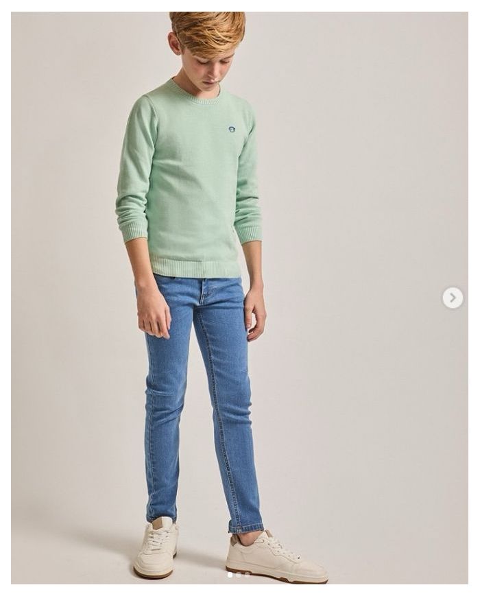 👖 Pantalón vaquero claro Slim Fit para niño – Street Monkey, cómodo y versátil