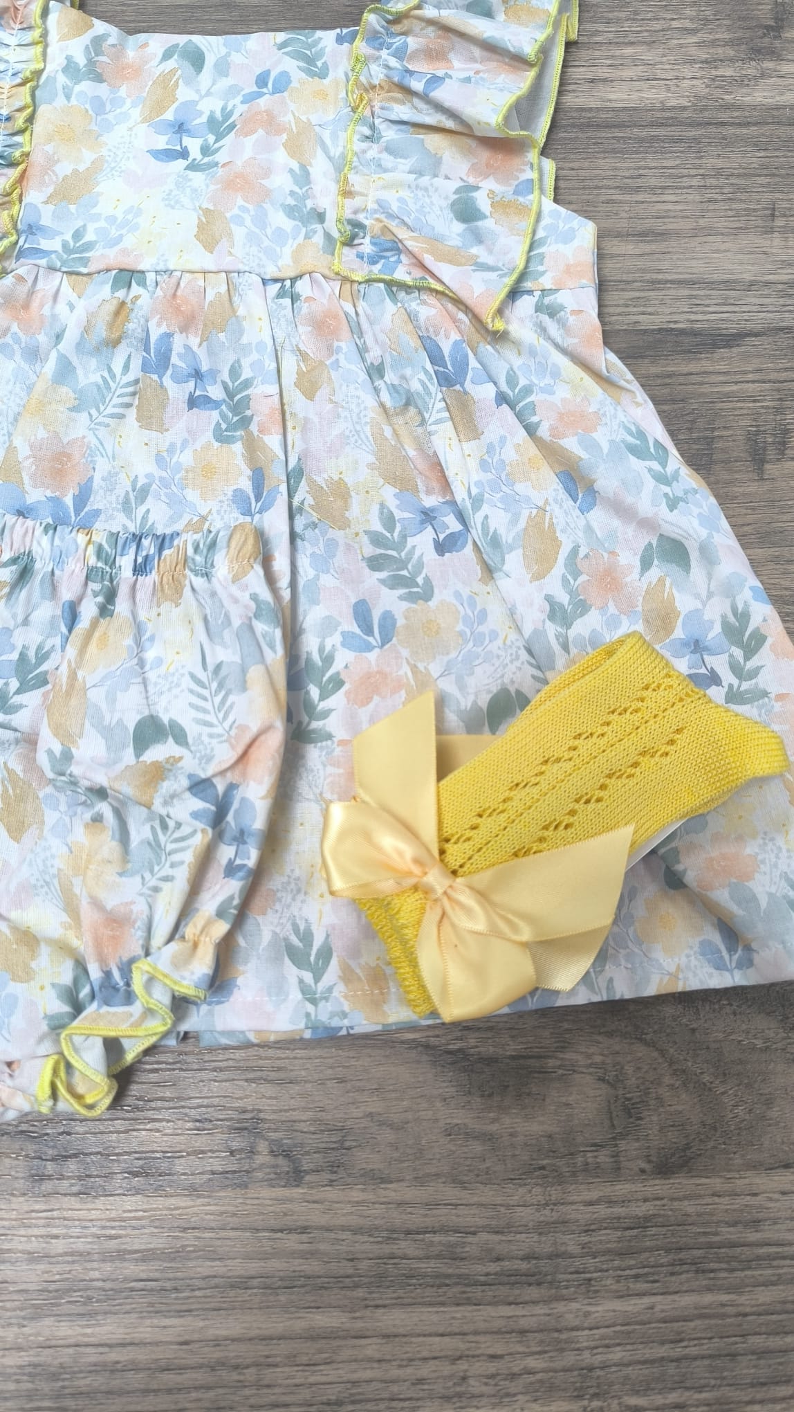 Vestido con cubrepañal de flores para bebé niña Tony Bambino | 100% algodón