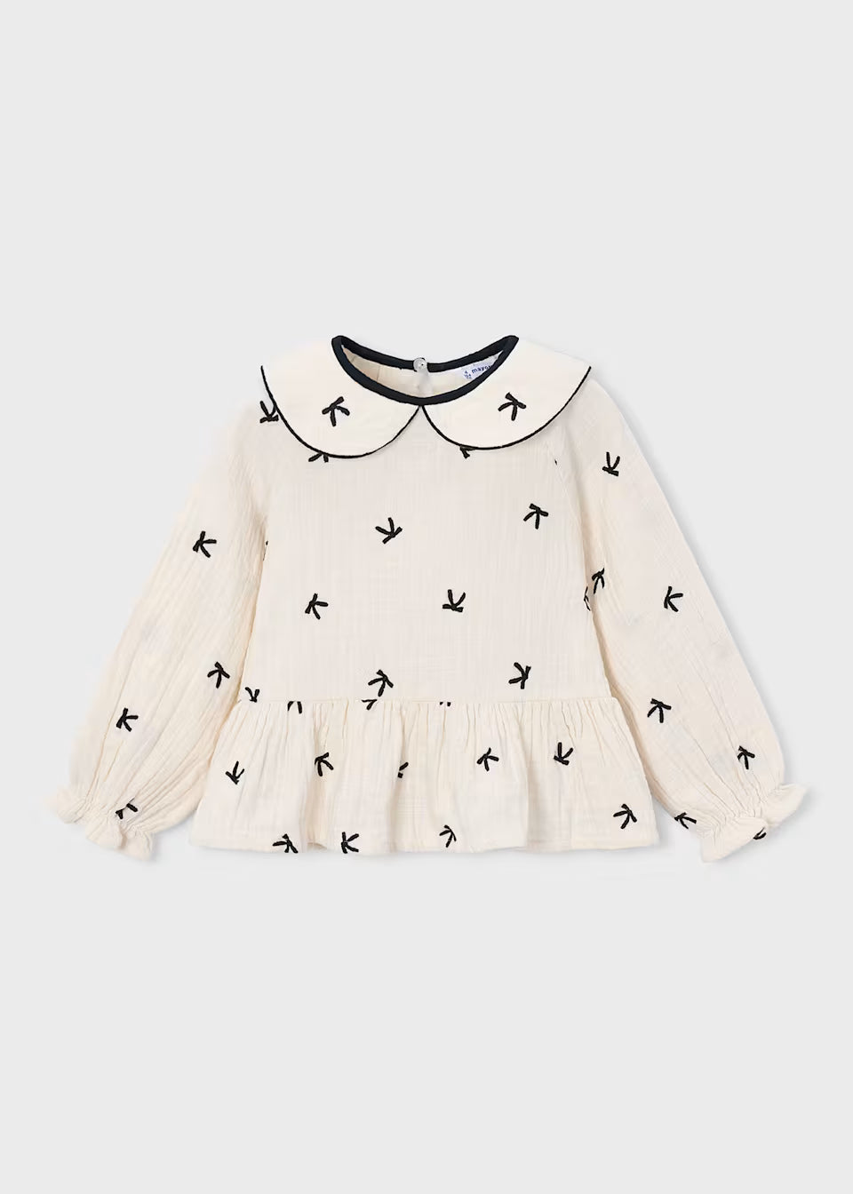 Blusa Bordada con Lacitos para Niña