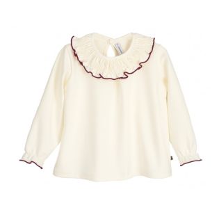 Blusa Titán Gom de Calamaro | Cuello Volante con filito en color Granate | Ropa Infantil Unisex de 3 a 6 años