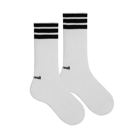 Calcetines sport puño americano, 3 listas y rizo en color Blanco | Cóndor