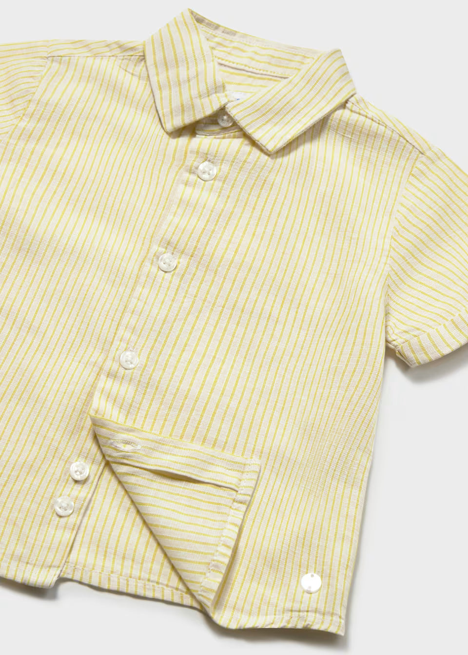 Camisa con lino bebé color Oliva
