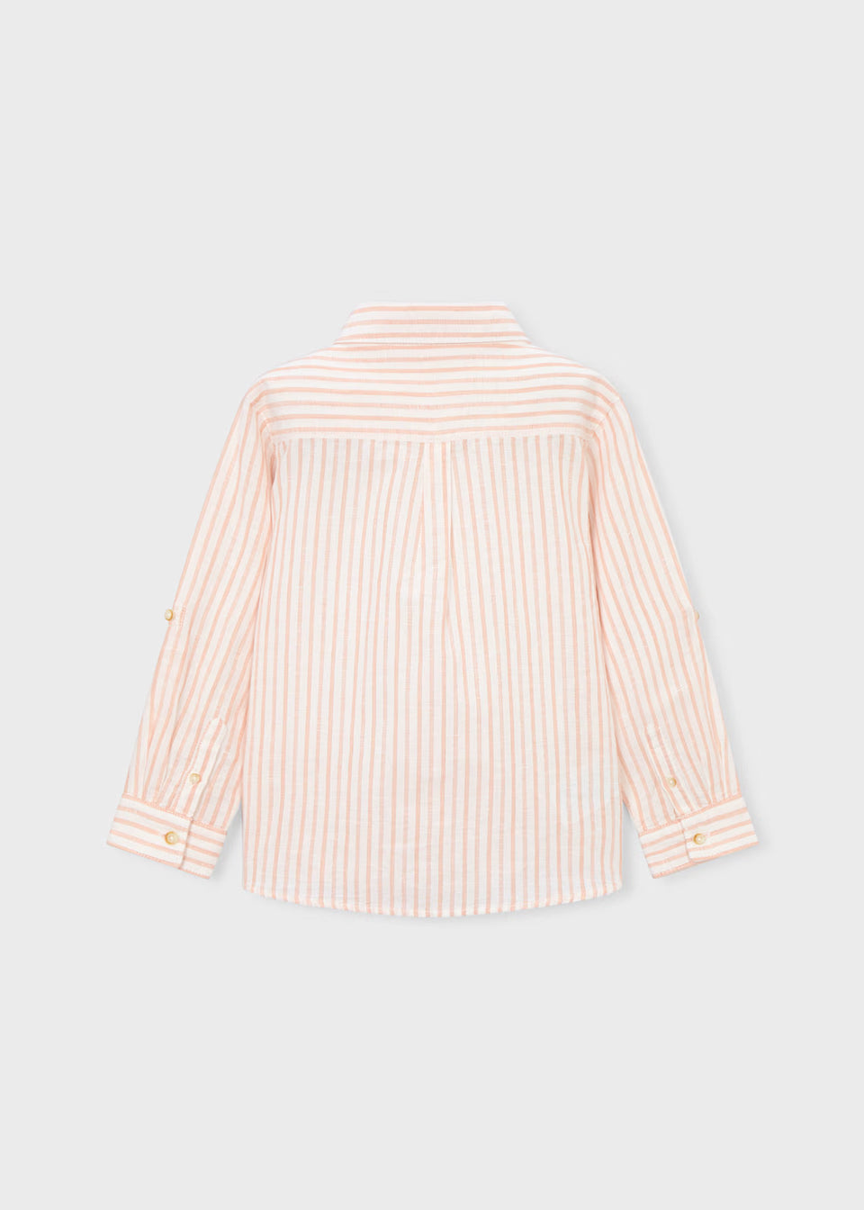 Camisa manga larga con lino niño Color Mandarina