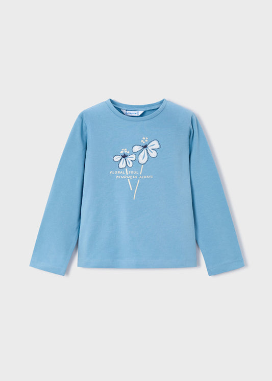 Camiseta de manga larga con floresnpara niña – Mayoral