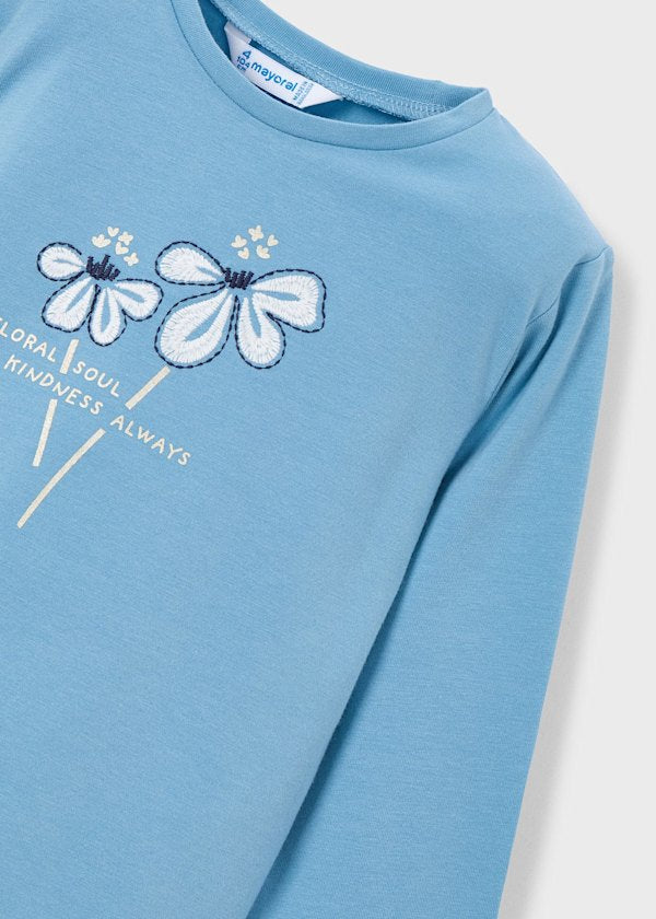 Camiseta de manga larga con floresnpara niña – Mayoral