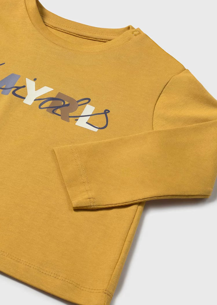 Camiseta básica de Manga Larga Mostaza  | Mayoral Basic